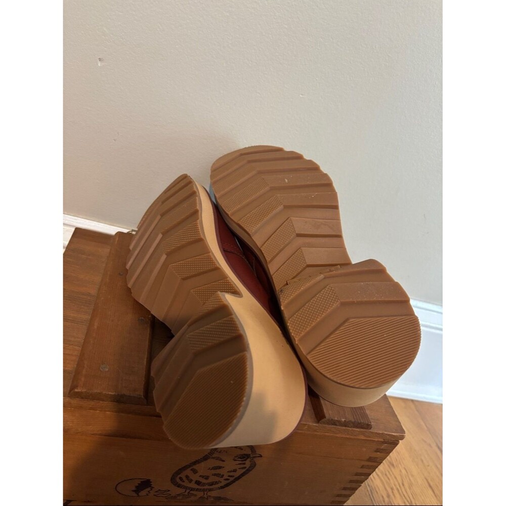 Sorel Hi-Line Heel Mule Boots Womens Size 9.5 Spice Red Leather Clog Platform - Picture 8 of 8